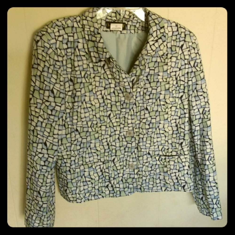 European made colorful linen-blend blazer